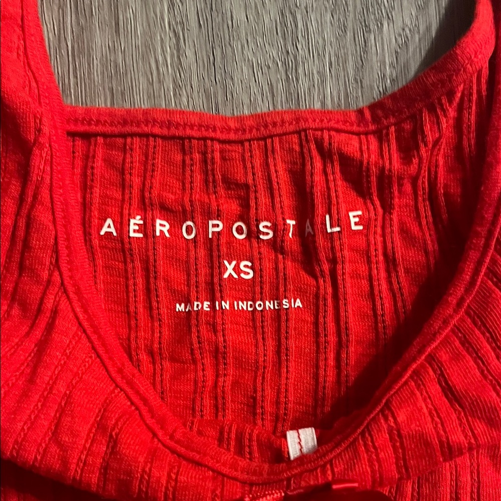 Aeropostale Red Ribbed Tank Top - Picture 3 of 4
